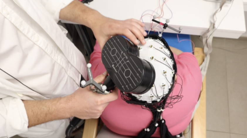 Figura del estudio sobre TMS y EEG